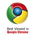 Chrome logo with the words best viewed in google chrome beneath it.