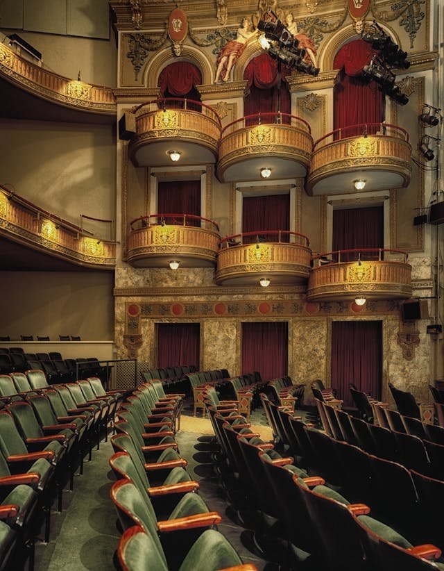 Seating shown of a large theatre